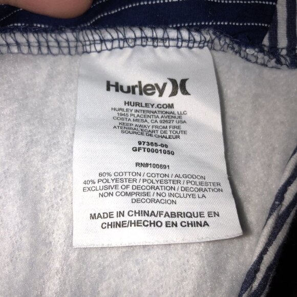 HURLEY Juniors XL X Large Casual Blazer Jacket White & Blue Nautical Striped - Picture 8 of 9